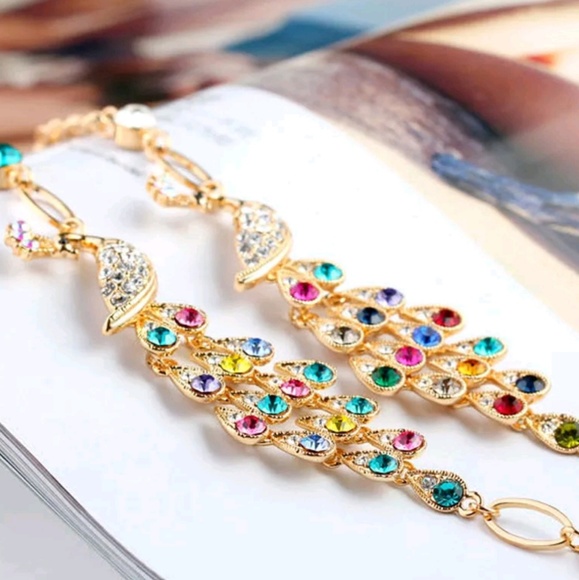 💢LAST ONE💢 Rhinestones Peacock Bracelet - Picture 5 of 6